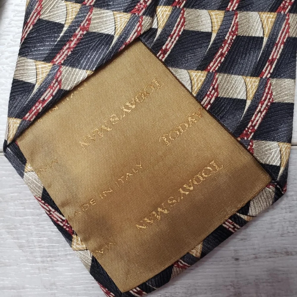 Today's Man Made in Italy Necktie 100% Silk Geometric Menswear Preppy Retro Tie